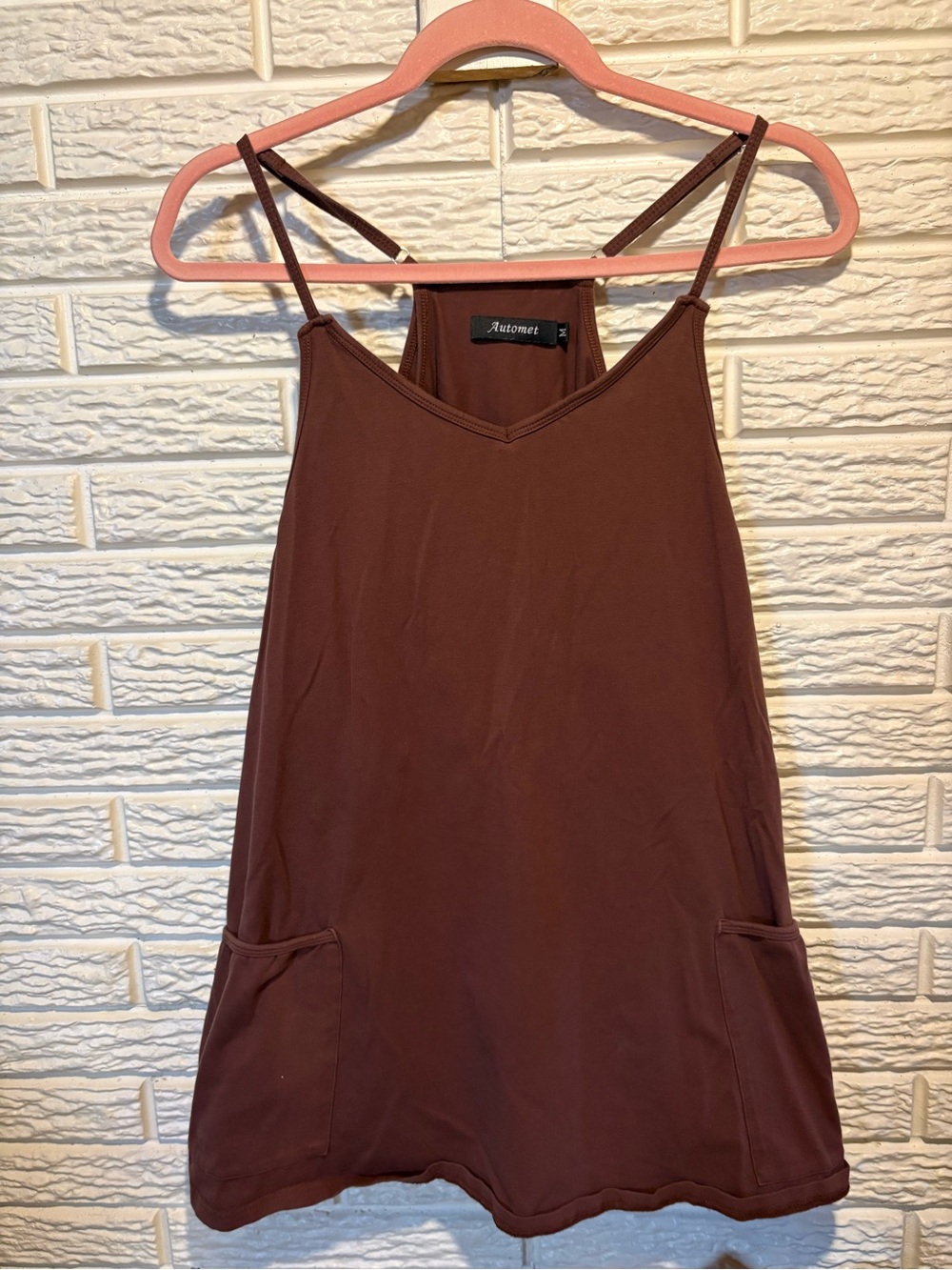 Brown Spaghetti-Strap Tank Top romper dress